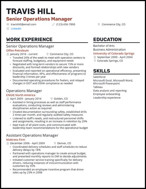 operations manager resume examples|Best Operations Manager Resume Examples & Templates [2024].